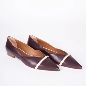 Malone Souliers Colette Flat in color chocolate/butter Size 39 US 8.5